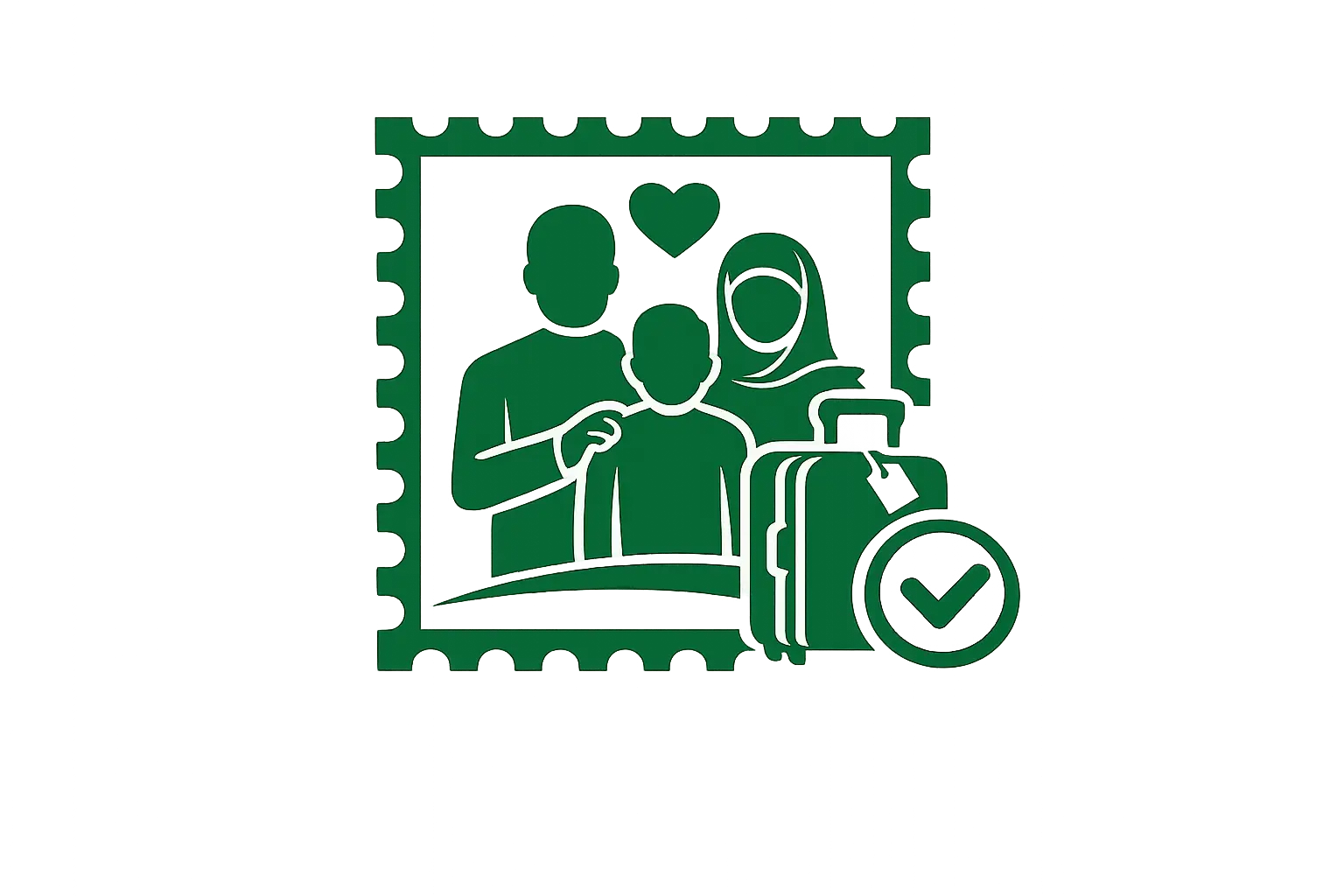 Family Visit Visa icon representing family travel, approved visa services, and international family visit assistance by MHSA AIR TRAVELS.