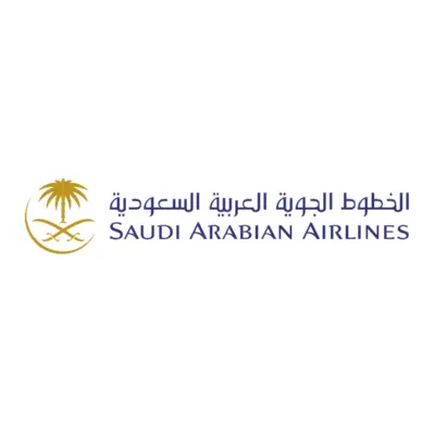 Saudia (Saudi Arabian Airlines) logo representing Saudi Arabia's national airline for international and Umrah flight bookings.
